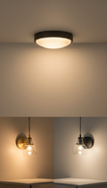 Matte Black Geometric Flushmount