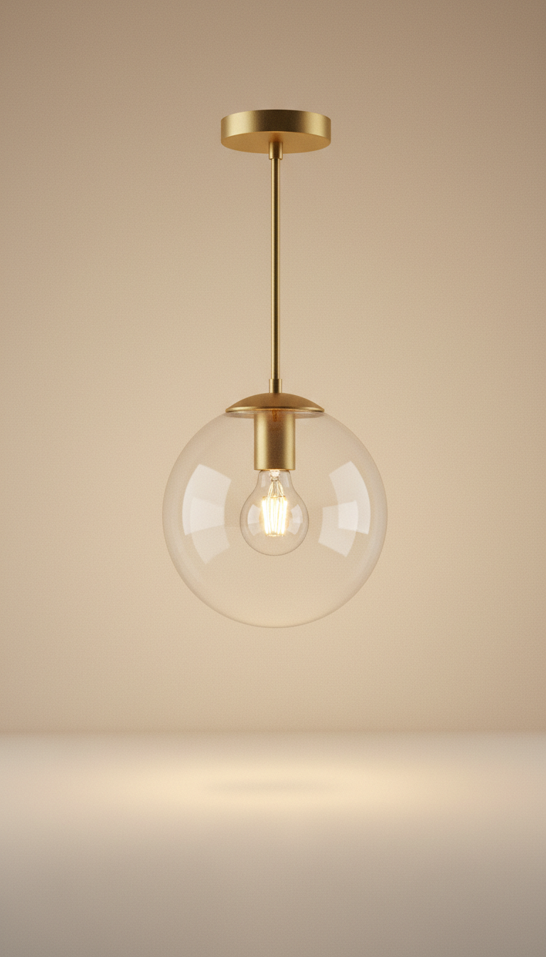 Clear Glass Globe Pendant Light