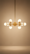 Brass Chandelier with Sculptural Arms