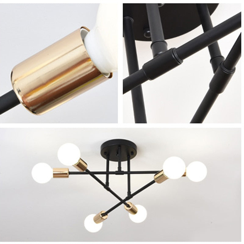 Modern Long Pole Rotating Ceiling Lamp-2