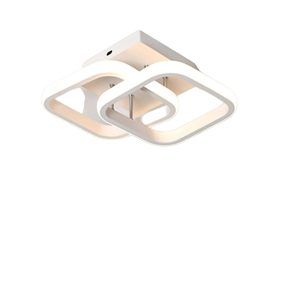 LED Corridor Ceiling Chandelier - White Lampshade, Cold White Lighting-0