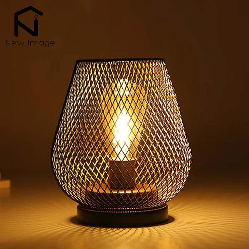 Cordless Metal Candle Holder: Nordic Elegance for Home Decor-1