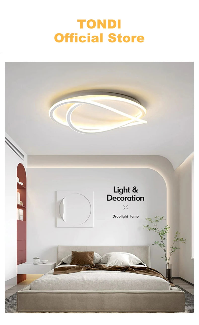 Modern LED Lights White Ceiling Light for Living Room Bedroom Study Lustre Home Decorative Ceiling Lamp Indoor Lighting Fixture