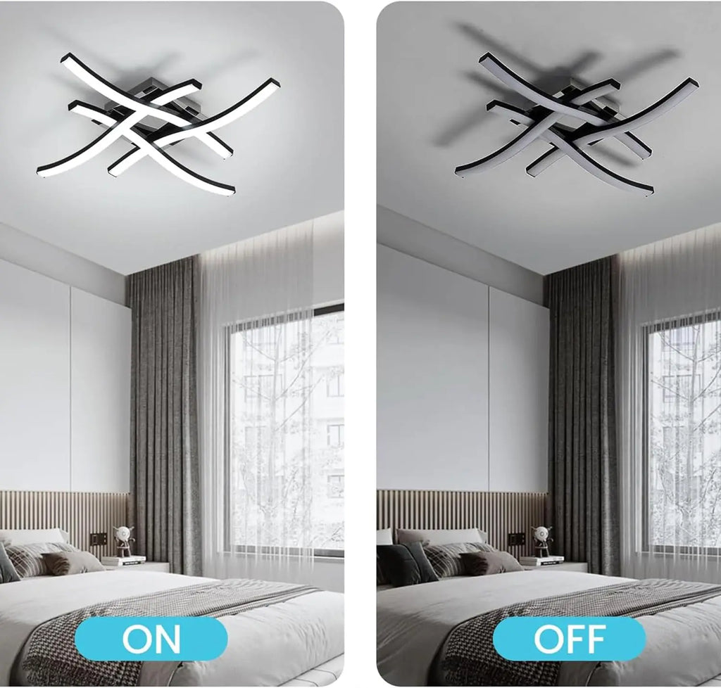 LED Ceiling Lamp Modern Warm/Cold/3 color/DimmableFor Home Balcony Aisle Bedroom Dining Room Waves Curved Design Panel Light