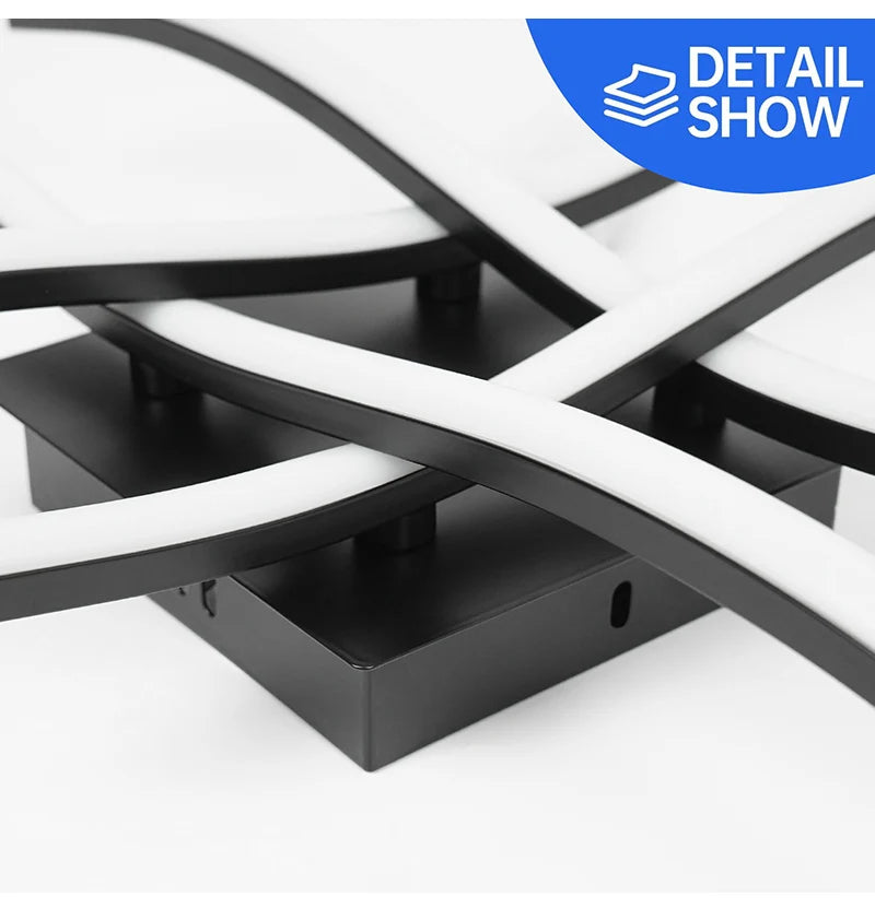 LED Ceiling Lamp Modern Warm/Cold/3 color/DimmableFor Home Balcony Aisle Bedroom Dining Room Waves Curved Design Panel Light