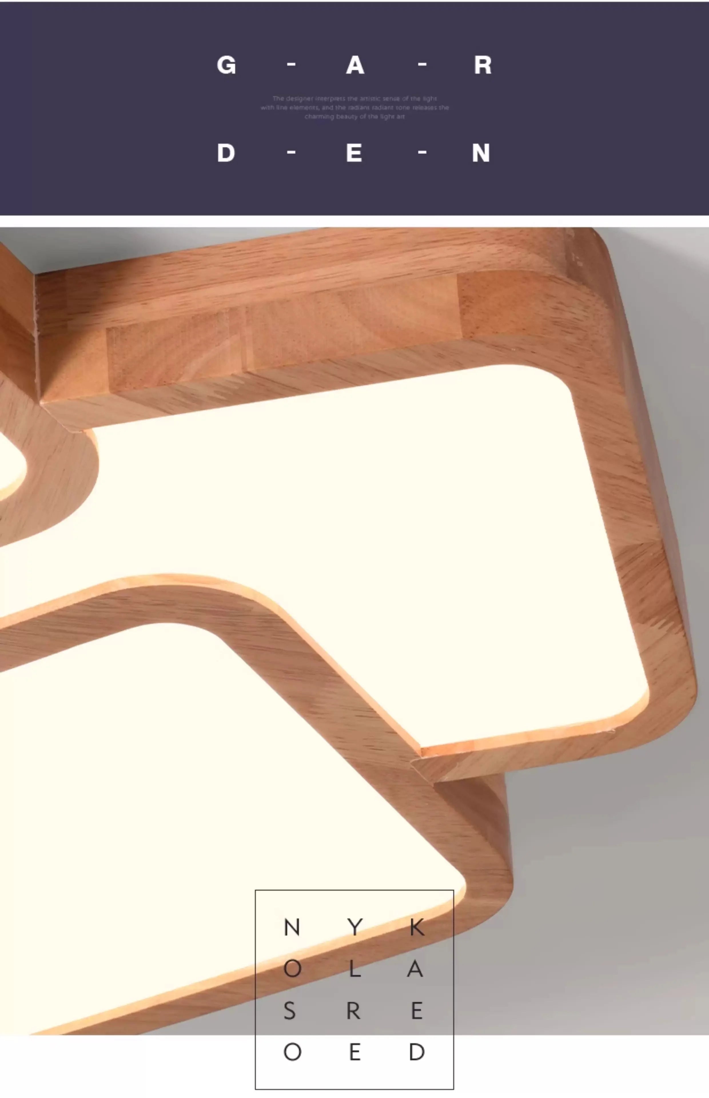 Led Light Lamp Living Room Light Nordic Wood Wind Suction Ceiling Light Solid Wood Creative Geometric Square Hall Main Light