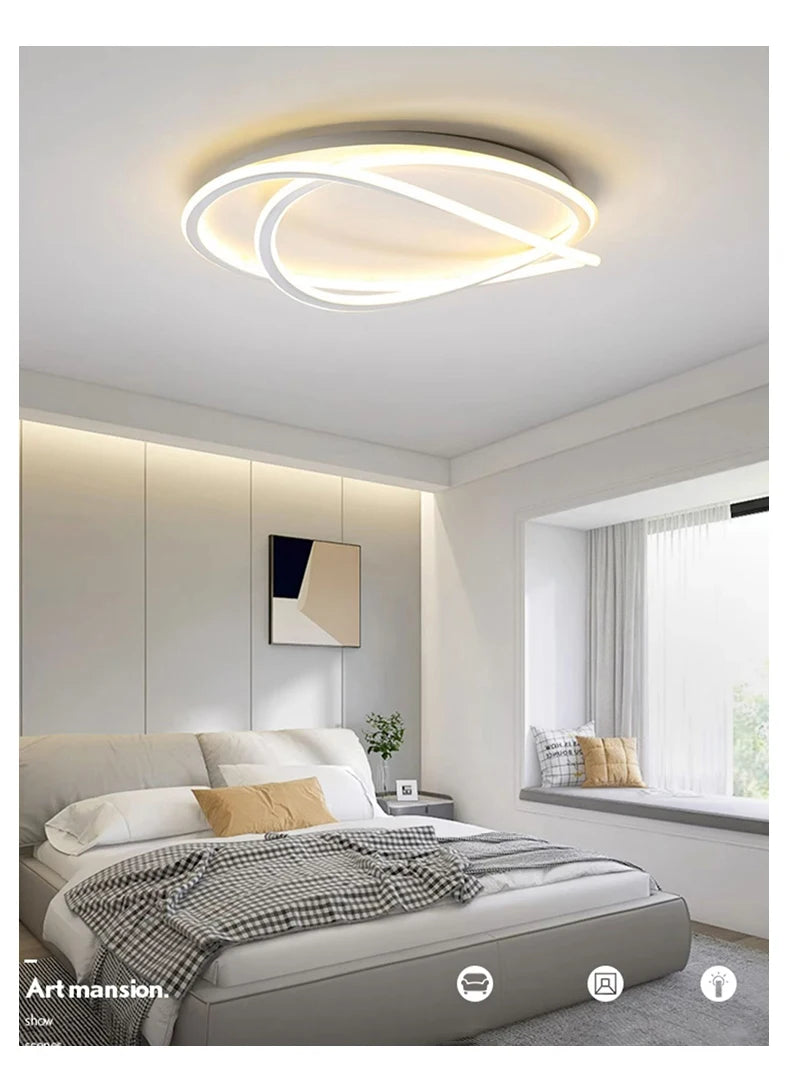 Modern LED Lights White Ceiling Light for Living Room Bedroom Study Lustre Home Decorative Ceiling Lamp Indoor Lighting Fixture
