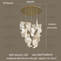Light Guide LED Modern Chandelier Living Room Decor Lighting Duplex Rotating Stairs Pendant Lamp Dining Room Hanging Lights