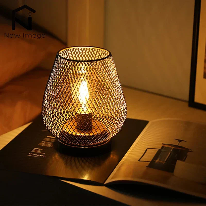 Cordless Metal Candle Holder: Nordic Elegance for Home Decor-2