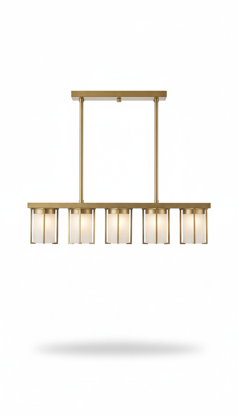 Linear Brass Pendant Light