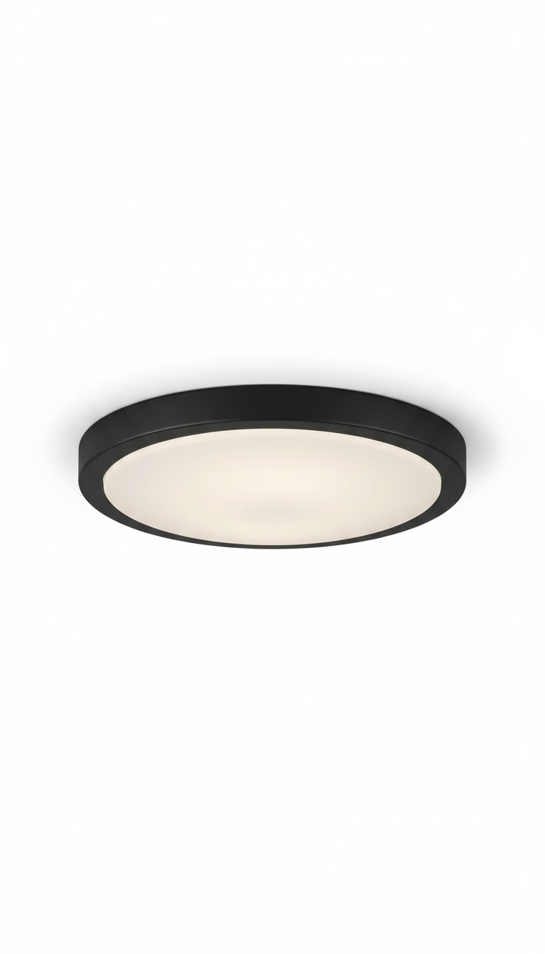 Matte Black Flushmount Ceiling Fixture