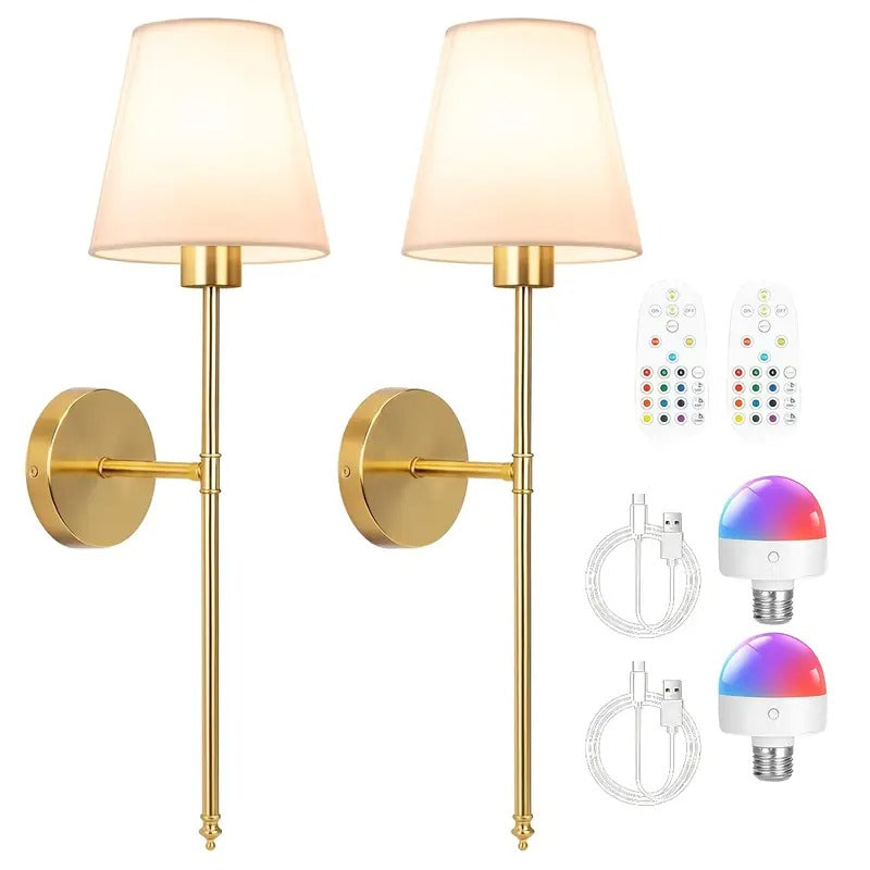 Battery Wall Sconces Set of 2 with Remote-0