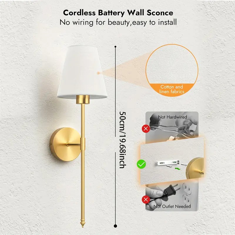 Battery Wall Sconces Set of 2 with Remote-3